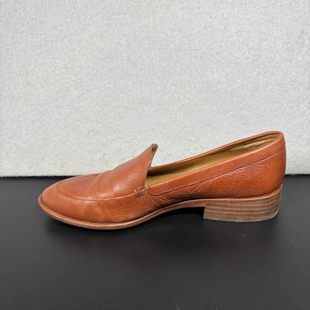 MADEWELL Womens Size 6.5 The Frances Brown Leather Pointed Toe Loafers Slip On